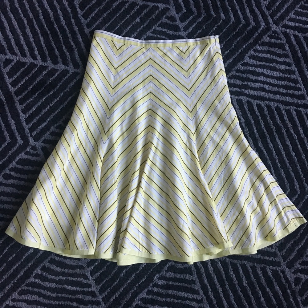 Chevron Stripe Lemondrop Midi Skirt
